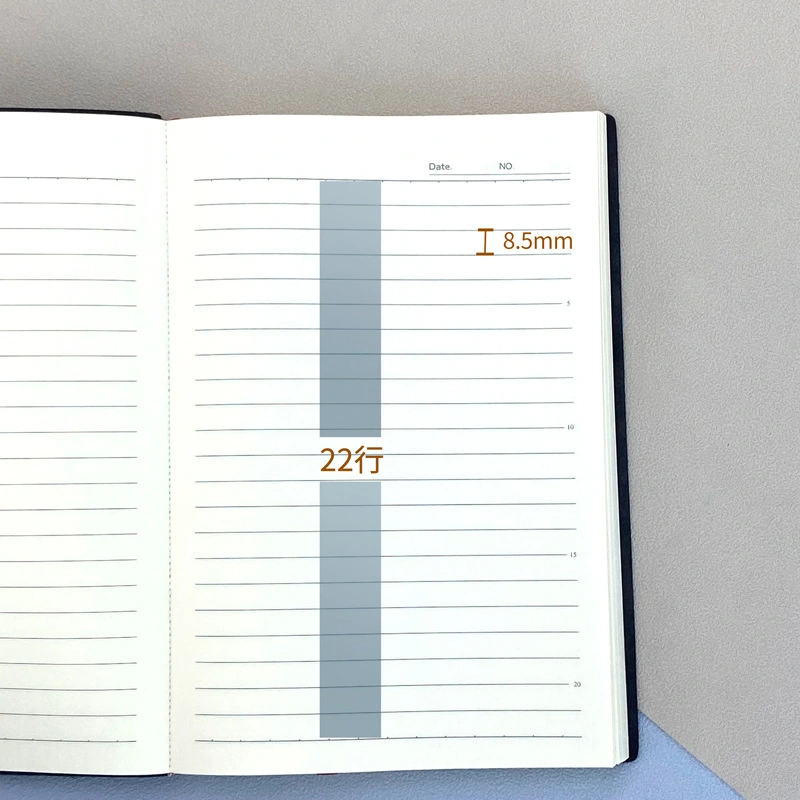 PU leather hardcover notebook detail
